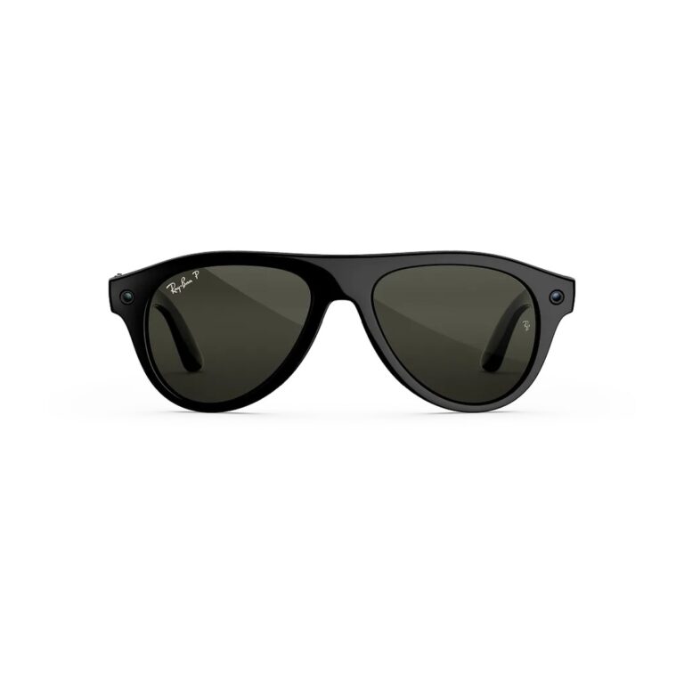 Ray-Ban Meta Aviator RW4016 preto brilhante com lente G15 polarizada